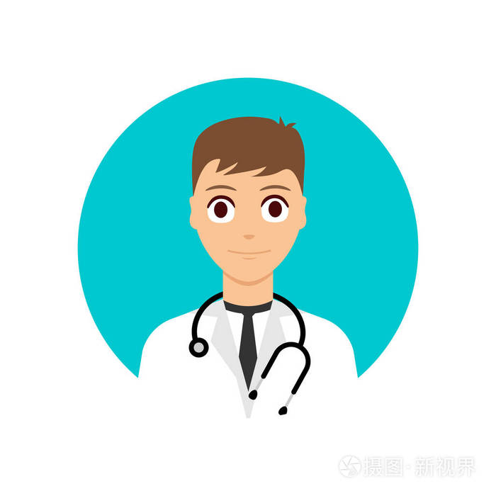 男性医生扁平图标.医学,健康和医学的概念在线