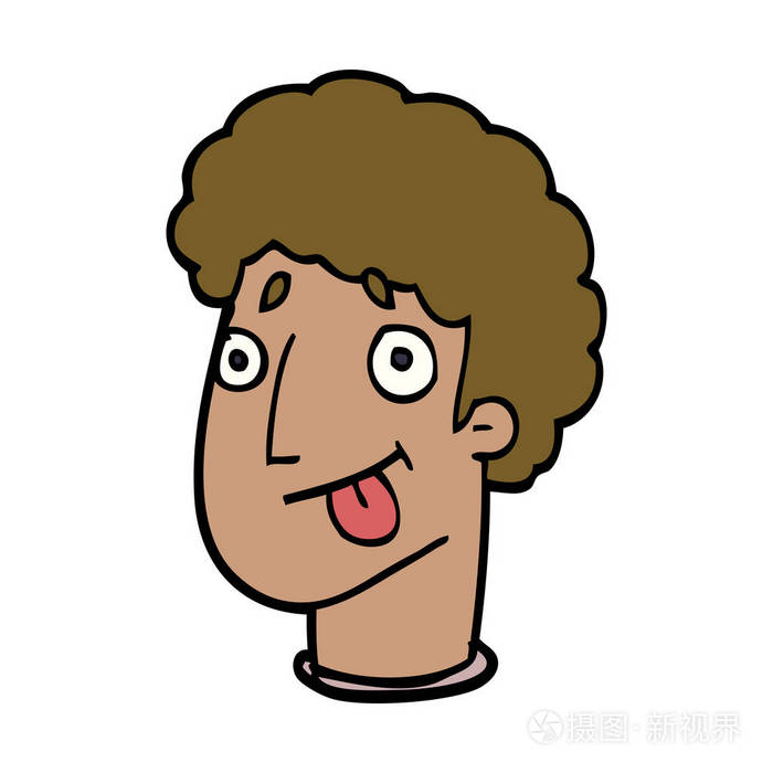 卡通涂鸦滑稽的男性脸