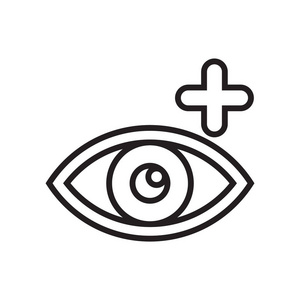 红色眼睛图标矢量符号和符号被隔离在白色背景, 红色眼睛标志概念