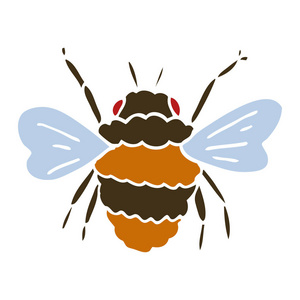 卡通涂鸦蜜蜂向量例证