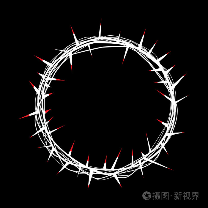 红色的血基督插图的荆棘王冠