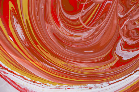 制造油漆复合色的照片.用不同颜色混合丙烯酸颜料.marbleized照片