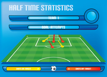 目标统计足球足球射门的游戏报告信息图形