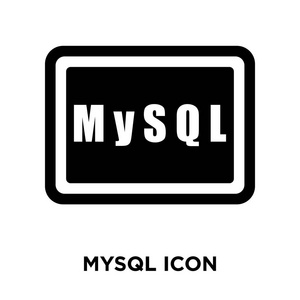 mysql 图标矢量隔离在白色背景上, 标志概念的 mysql 标志上透明背景, 实心黑色符号