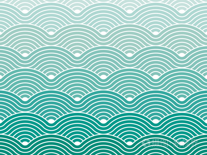 炫彩几何无缝重复矢量曲线波浪花纹纹理背景矢量图形插画