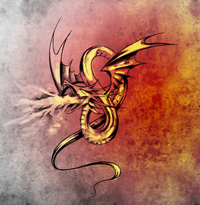 装饰的中世纪龙图片