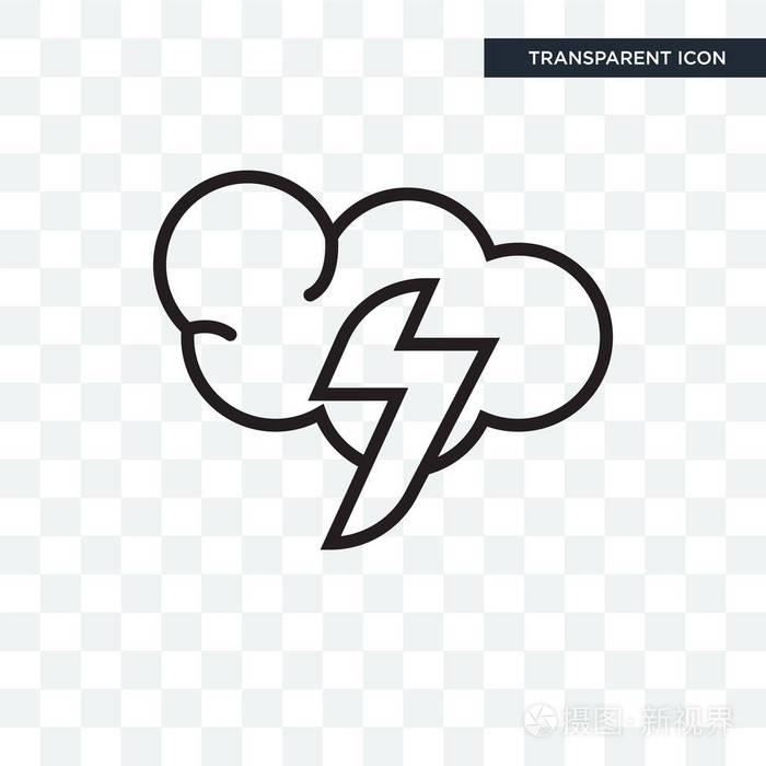 风暴矢量图标隔离在透明背景风暴标志