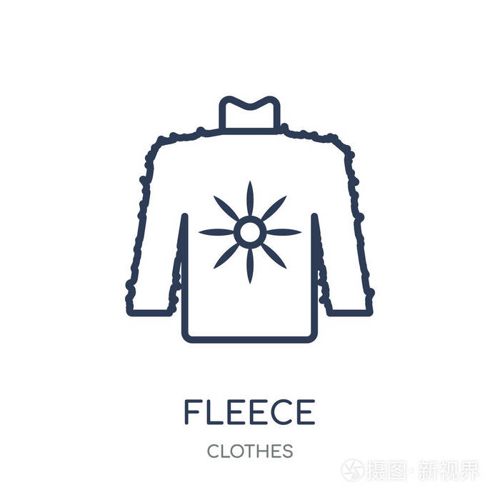 羊毛图标羊毛线性符号设计从服装收藏简单的大纲元素向量例证在白色