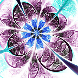 红色分形花图片