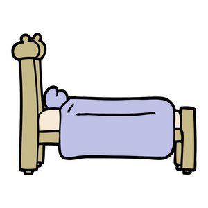 睡傻手绘涂鸦风格卡通床照片