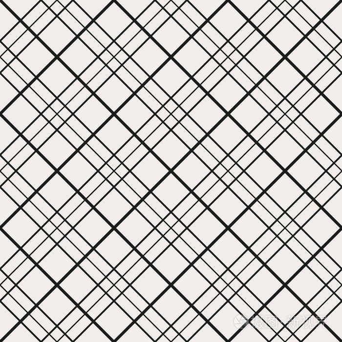 斜黑线格子形无缝图案