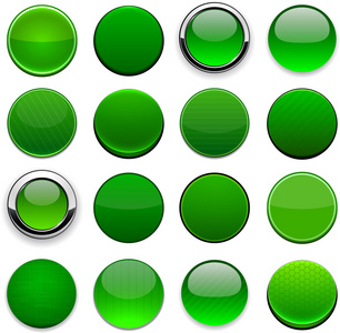 绿色圆高详细现代 web 按钮