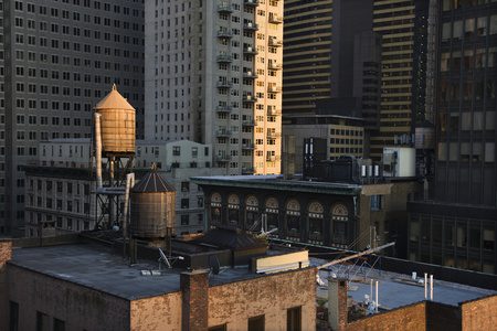 纽约建筑屋顶水塔图片