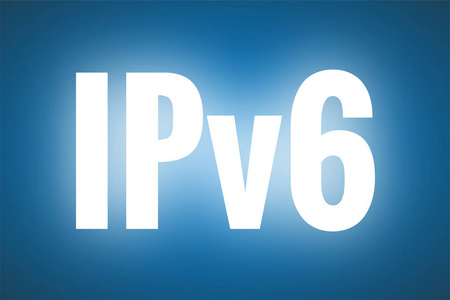 蓝色背景上的白色发光文本 ipv6