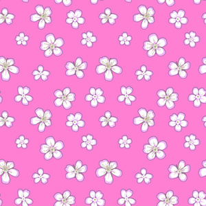 无缝的图案与粉红色的背景上的花。它可以是一个元素的设计, 矢量插图, 横幅, 纸, 背景, 包装, 织物, 纺织品
