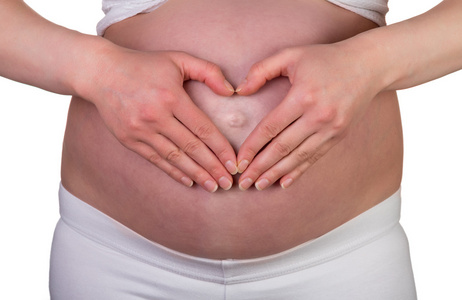 怀孕女人的腹部