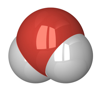 隔离分子水分子在白色隔离照片