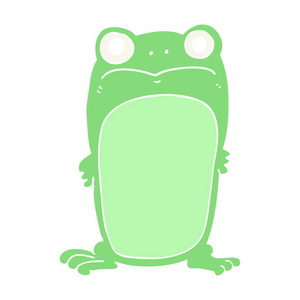 扁平色风格卡通盯着青蛙