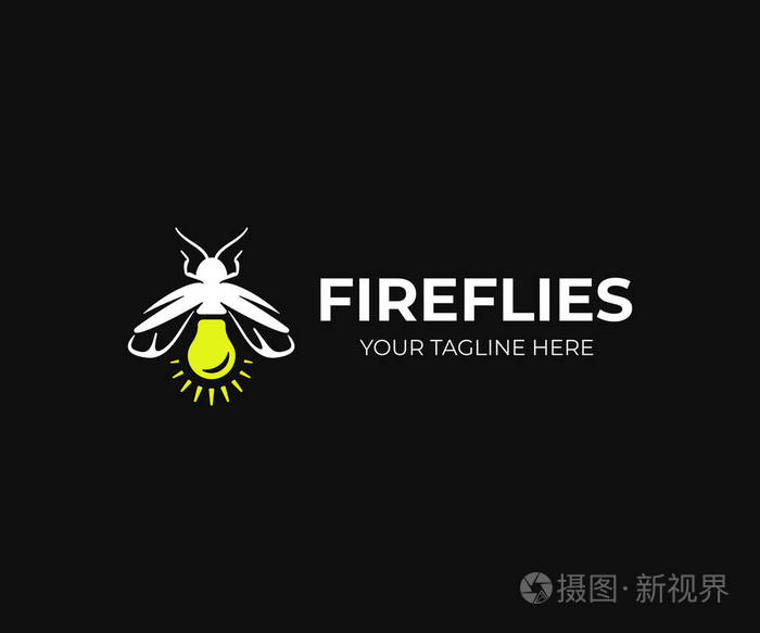 萤火虫标志设计闪电虫矢量设计萤标识