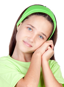 蓝眼睛的可爱小女孩照片