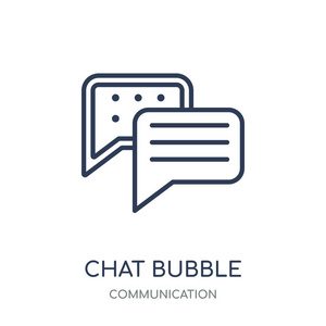 聊天气泡线性符号设计从通信收集.