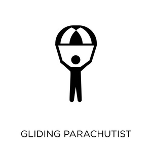 滑翔跳伞偶像。滑翔跳伞符号设计从活动和爱好集合。简单的元素向量例证在白色背景