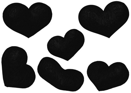 黑色 3d 的心