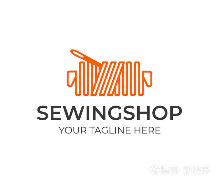裁缝店标志设计线与针向量设计缝纫标识