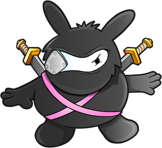 战士图忍者的战士小兔子矢量插图艺术照片