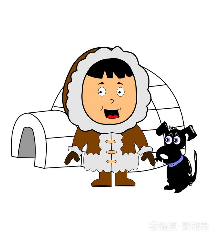 小小的爱斯基摩人插画-正版商用图片0ak0yq-摄图新视界