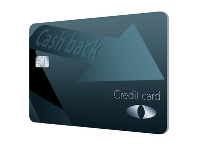 这是现金回馈信用卡。它是蓝色和黑色的箭头指向的现金的方向回到持卡人