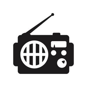 fm 无线电图标.时尚的 fm 电台标志概念上的白色背景从硬件收藏.