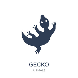 格科图标。时尚的平面矢量 gecko 图标上的白色背景从动物收集, 矢量插图可以用于网络和移动, eps10