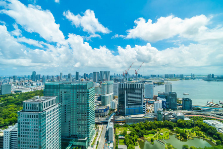 东京城市地平线上的美丽建筑