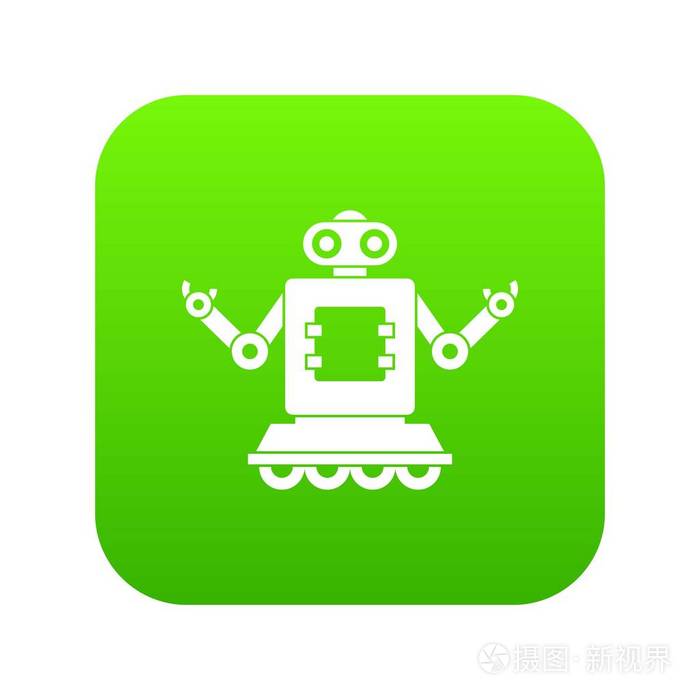 机器人在轮子图标数字绿色