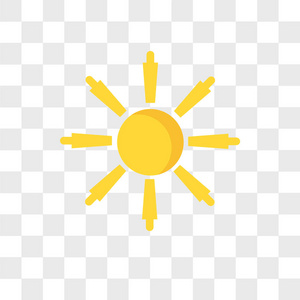 太阳矢量图标在透明背景下隔离, 太阳标志 des