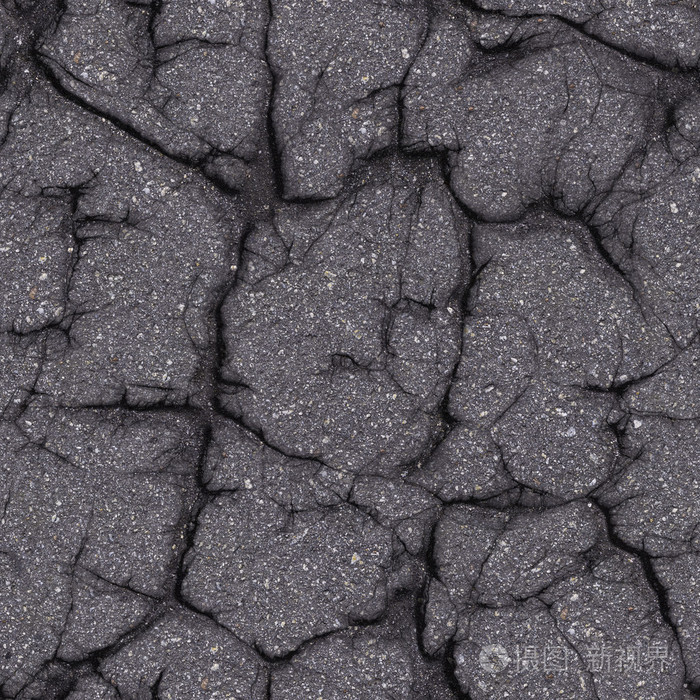 含裂纹的沥青路面.无缝的图素纹理