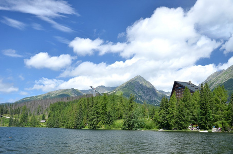 在高塔特拉strbskepleso 美丽的湖