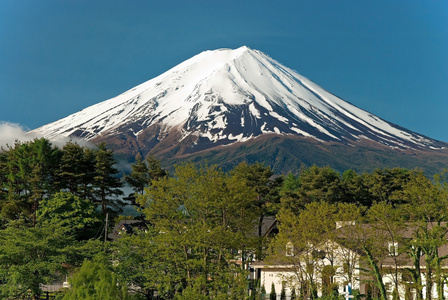从河口湖在日本富士山照片