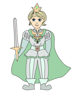 白色背景上的滑稽漫画王子照片