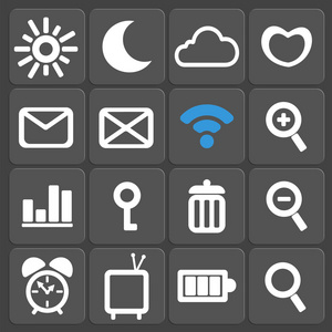 16 个 web 和移动图标集。矢量