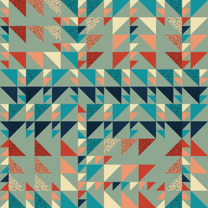 无缝三角形图案抽象背景与几何纹理孟菲斯粉底新潮