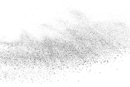 白色背景上的黑色颗粒状纹理.灰尘覆盖.深色噪音颗粒.