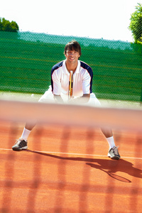 运动员打网球