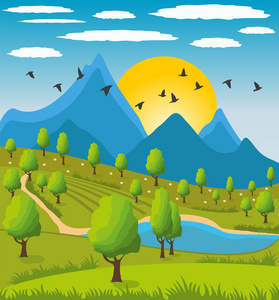 优山美地插画-优山美地手绘-优山美地卡通图-摄图新视界