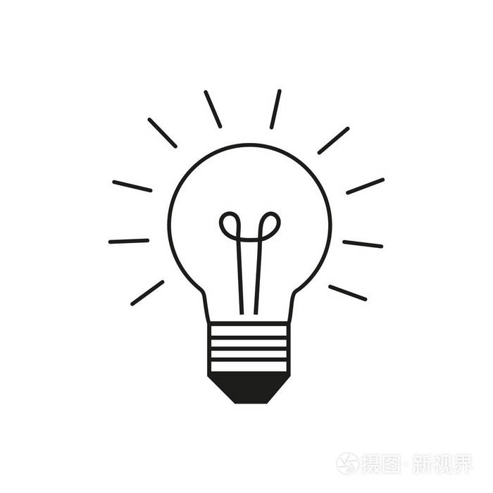 灯泡的矢量例证.理念理念
