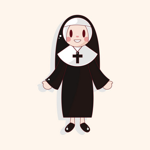 牧师和修女的主题元素