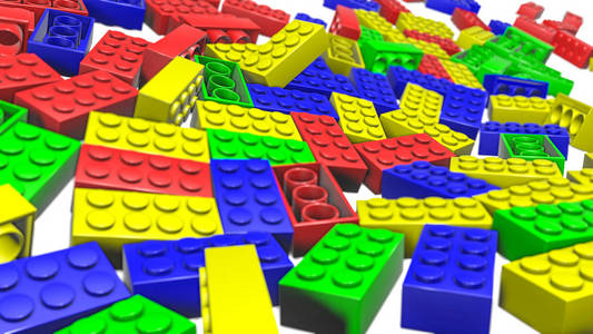 儿童设计师的彩色立方体。3d 渲染