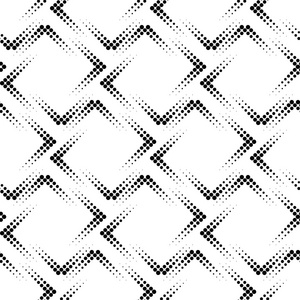 黑色和白色几何无缝模式带圆圈，抽象背景