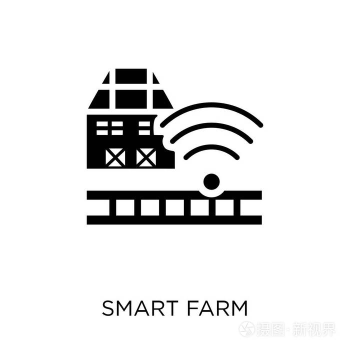 智能服务器场图标。智能农场符号设计从农业, 农业和园艺收藏。简单的元素向量例证在白色背景
